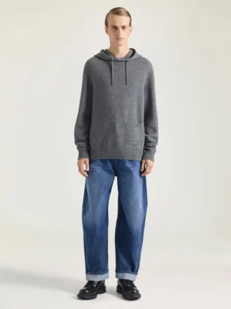 Bluza z kapturem z dzianiny kaszmirowej