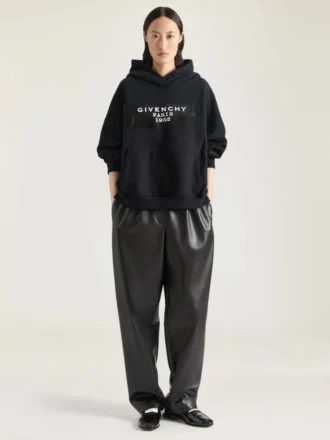 Bluza z kapturem z polaru z nadrukiem taśmy Givenchy