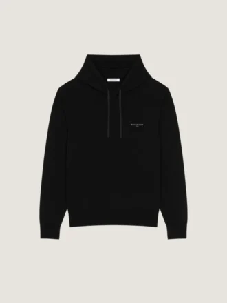 Bluza z kapturem z wełny i kaszmiru z haftowanym napisem Givenchy Paris