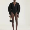 body w stylu kokonu z technicznej dzianiny body w stylu kokonu z technicznej dzianiny