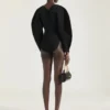 body w stylu kokonu z technicznej dzianiny body w stylu kokonu z technicznej dzianiny