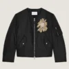 Bomber z ozdobnymi szwami couture z nylonu Bomber z ozdobnymi szwami couture z nylonu