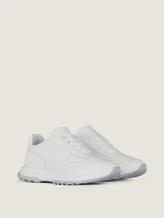 Buty sportowe z błyszczącej, wyściełanej skóry