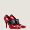 Czółenka z kwadratowym wycięciem i taśmą Givenchy z lakierowanej skóry Czółenka z kwadratowym wycięciem i taśmą Givenchy z lakierowanej skóry