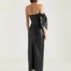 Długa sukienka typu bustier z nappa z kokardą Długa sukienka typu bustier z nappa z kokardą