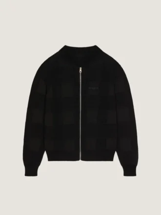 Kardigan zapinany na zamek, wykonany z bawełny, z haftowanym napisem „Givenchy Paris”