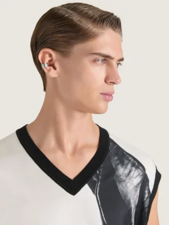 Kolczyk typu earcuff Givenchy Tape z metalu i emalii