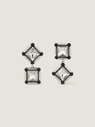 Kolczyki Deconstructed Crystals z metalu i kryształów