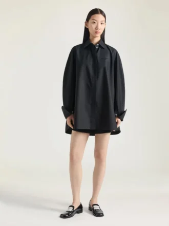 Koszula typu kokon z popeliny z haftem Givenchy