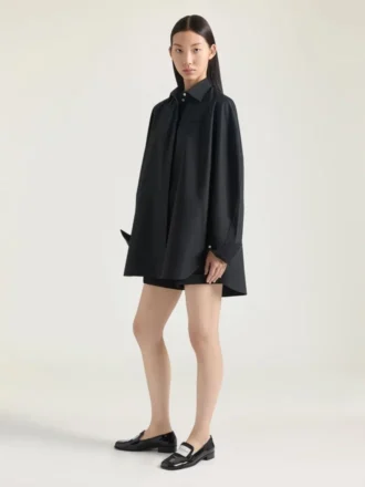 Koszula typu kokon z popeliny z haftem Givenchy