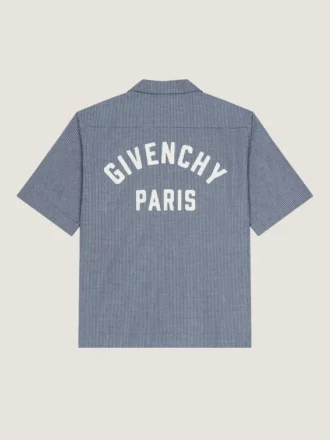Koszula w kratę z bawełny z haftem Givenchy Paris