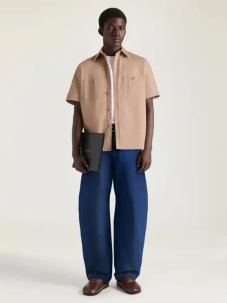 Koszula z bawełny z szwem couture i naszywką Givenchy Paris