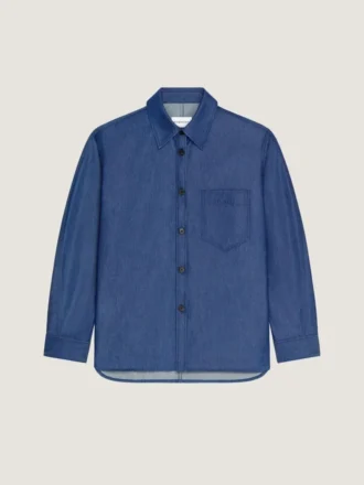 Koszula z denimu z szwami couture i nadrukiem Givenchy