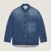 Koszula z szwami couture z ciemnoniebieskiego denimu Koszula z szwami couture z ciemnoniebieskiego denimu