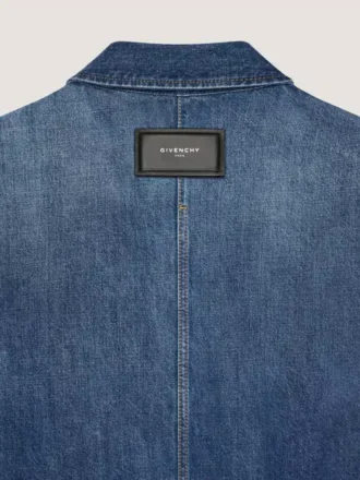 Koszula z szwami couture z ciemnoniebieskiego denimu