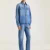 Koszula z szwami couture z dżinsu w kolorze shadow washed Koszula z szwami couture z dżinsu w kolorze shadow washed