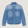 Koszula z szwami couture z dżinsu w kolorze shadow washed Koszula z szwami couture z dżinsu w kolorze shadow washed