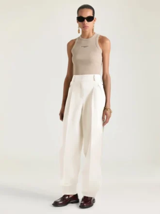 Koszulka bez rękawów Slim Fit z bawełny z nadrukiem Givenchy Paris