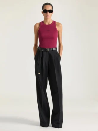 Koszulka bez rękawów Slim Fit z bawełny z nadrukiem Givenchy Paris