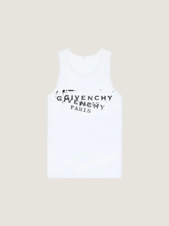 Koszulka bez rękawów z bawełny z nadrukiem stempla Givenchy Koszulka bez rękawów z bawełny z nadrukiem stempla Givenchy