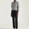 Spodnie Slim Fit o dopasowanym kroju z krepy cady Spodnie Slim Fit o dopasowanym kroju z krepy cady