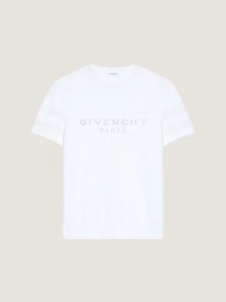 Koszulka z dzianiny bawełnianej z żakardowym wzorem Givenchy Paris Koszulka z dzianiny bawełnianej z żakardowym wzorem Givenchy Paris