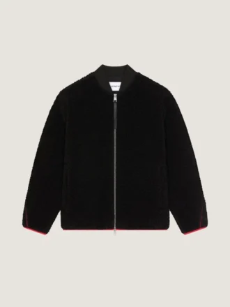 Kurtka polarowa z haftem „Givenchy Paris” i szwami w stylu haute couture Kurtka polarowa z haftem „Givenchy Paris” i szwami w stylu haute couture