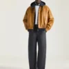 Kurtka raglanowa z szwami couture, wykonana ze skóry Kurtka raglanowa z szwami couture, wykonana ze skóry