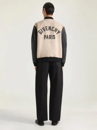 Kurtka z mieszanki materiałów z haftem Givenchy Paris