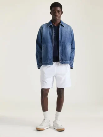 Kurtka z szwami couture z ciemnoniebieskiego denimu