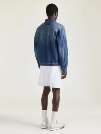 Kurtka z szwami couture z ciemnoniebieskiego denimu