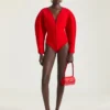 body w stylu kokonu z technicznej dzianiny body w stylu kokonu z technicznej dzianiny