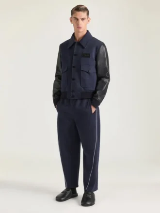 Kurtka typu aviator z mieszanych materiałów Kurtka typu aviator z mieszanych materiałów