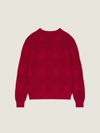 Sweter w kratę z dzianiny bawełnianej Sweter w kratę z dzianiny bawełnianej