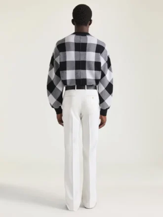 Sweter w kratę z wełny z haftowanym napisem „Givenchy Paris” Sweter w kratę z wełny z haftowanym napisem „Givenchy Paris”