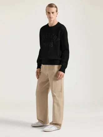 Sweter z dzianiny bawełnianej z haftem Givenchy Paris