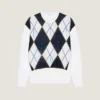 Sweter z dzianiny w romby z charakterystycznymi szwami Sweter z dzianiny w romby z charakterystycznymi szwami