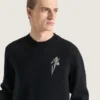 Sweter z dzianiny wełnianej z kryształowym haftem Sweter z dzianiny wełnianej z kryształowym haftem