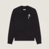 Sweter z dzianiny wełnianej z kryształowym haftem Sweter z dzianiny wełnianej z kryształowym haftem