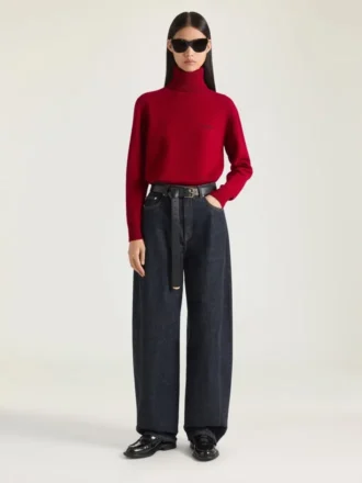 Sweter z golfem z wełny i kaszmiru