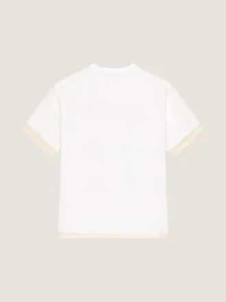T-shirt z bawełny i organzy z nadrukiem w stylu surrealistycznym T-shirt z bawełny i organzy z nadrukiem w stylu surrealistycznym
