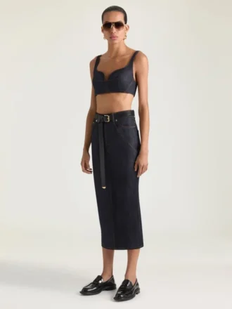 Top z ramiączkami z surowego denimu Top z ramiączkami z surowego denimu
