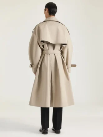 Trenchcoat z bawełny z szwami w stylu haute couture